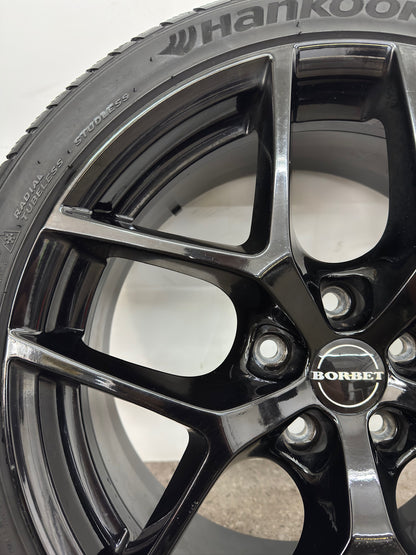 VW Golf VIII 7 5G Audi A3 S3 8V TT 8J Seat Cupra Leon 1P 5F Skoda Octavia III 3 5E 18 Zoll Winterräder Winterreifen Felgen Alufelgen 225/40 R18 92V M+S Schwarz Sport Line Borbet KBA 50658