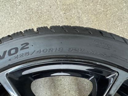 VW Golf VIII 7 5G Audi A3 S3 8V TT 8J Seat Cupra Leon 1P 5F Skoda Octavia III 3 5E 18 Zoll Winterräder Winterreifen Felgen Alufelgen 225/40 R18 92V M+S Schwarz Sport Line Borbet KBA 50658