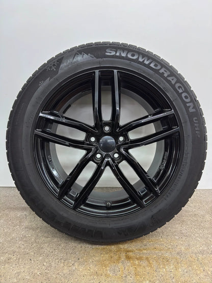 VW Tiguan II 2 5N AD1 Allspace Audi Q3 F3 18 Zoll Winterräder Winterreifen Felgen Alufelgen 235/55 R18 104V M+S 8x18 ET44 KBA 53205 Schwarz SUV R-Line Winterradsatz