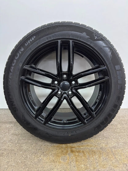 VW Tiguan II 2 5N AD1 Allspace Audi Q3 F3 18 Zoll Winterräder Winterreifen Felgen Alufelgen 235/55 R18 104V M+S 8x18 ET44 KBA 53205 Schwarz SUV R-Line Winterradsatz