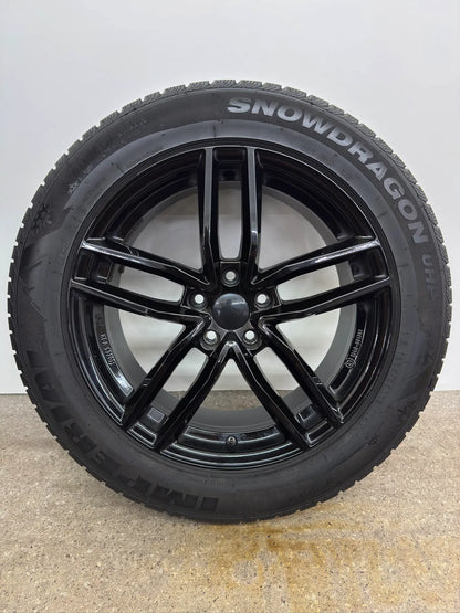 VW Tiguan II 2 5N AD1 Allspace Audi Q3 F3 18 Zoll Winterräder Winterreifen Felgen Alufelgen 235/55 R18 104V M+S 8x18 ET44 KBA 53205 Schwarz SUV R-Line Winterradsatz