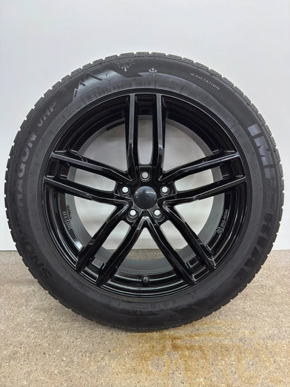 VW Tiguan II 2 5N AD1 Allspace Audi Q3 F3 18 Zoll Winterräder Winterreifen Felgen Alufelgen 235/55 R18 104V M+S 8x18 ET44 KBA 53205 Schwarz SUV R-Line Winterradsatz