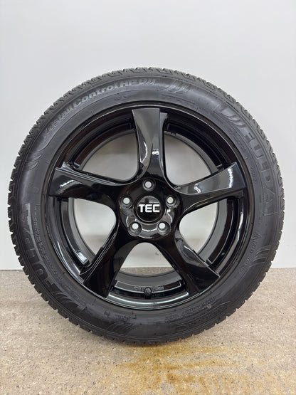 WIE NEU 8,6mm Hyundai Kona OS 4WD Kia e-Niro e-Soul DE SK3 Mazda CX-3 17 Zoll Winterräder Winterreifen Felgen Alufelgen Schwarz M+S KBA53576 Winterradsatz 215/55 R17 98V 5x114,3