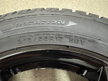 WIE NEU 8,6mm Hyundai Kona OS 4WD Kia e-Niro e-Soul DE SK3 Mazda CX-3 17 Zoll Winterräder Winterreifen Felgen Alufelgen Schwarz M+S KBA53576 Winterradsatz 215/55 R17 98V 5x114,3
