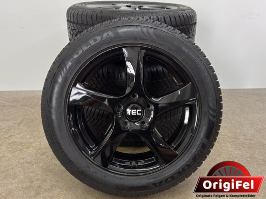 WIE NEU 8,6mm Hyundai Kona OS 4WD Kia e-Niro e-Soul DE SK3 Mazda CX-3 17 Zoll Winterräder Winterreifen Felgen Alufelgen Schwarz M+S KBA53576 Winterradsatz 215/55 R17 98V 5x114,3