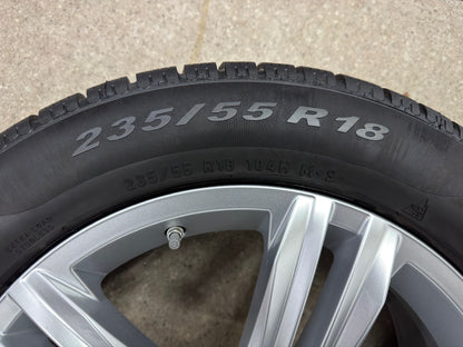 WIE NEU 8mm DOT4723 Original VW Tiguan II 2 Sebring 18 Zoll Winterräder Winterreifen Felgen 5NA601025M 5NA601025AQ Alufelgen 235/55 R18 104H M+S R-Line Silber Allspace AD1 5NA RDKS Winterradsatz