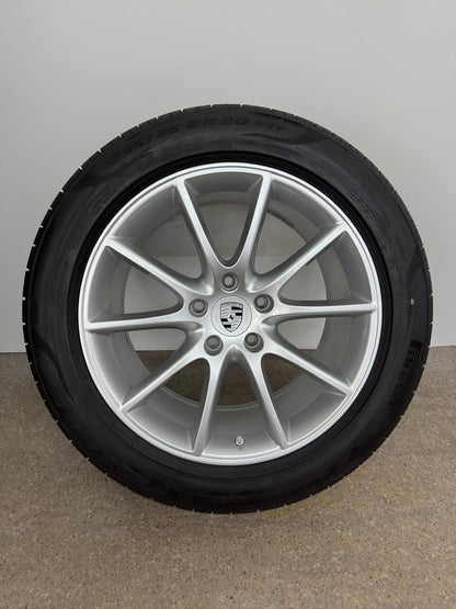 WIE NEU DOT2024 Original Porsche Cayenne E3 SUV 20 Zoll Sommerräder Sommerreifen Felgen 9Y0601025CT 9Y0601025DA Alufelgen Silber Design Sport N0 255/55 R20 110Y 295/45 R20 114Y Sommerradsatz MwSt.