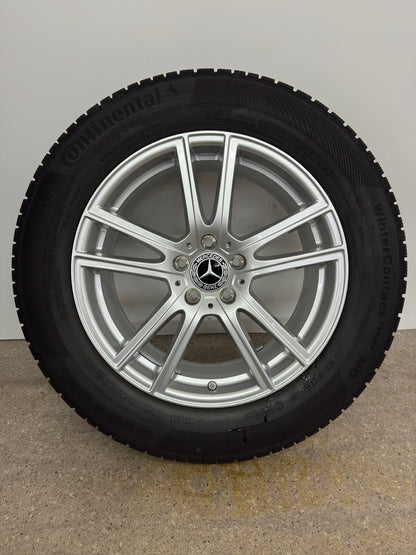 WIE NEU DOT2025 8,6mm Original Mercedes GLC X 254 C 254 18 Zoll Winterräder Winterreifen Felgen A2544014600 Alufelgen 235/60 R18 103H 8x18 ET32,5 SUV Coupé 5x112 Silber Continental MO Winterradsatz