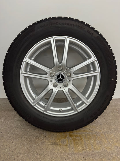 WIE NEU DOT2025 8,6mm Original Mercedes GLC X 254 C 254 18 Zoll Winterräder Winterreifen Felgen A2544014600 Alufelgen 235/60 R18 103H 8x18 ET32,5 SUV Coupé 5x112 Silber Continental MO Winterradsatz