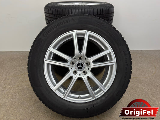 WIE NEU DOT2025 8,6mm Original Mercedes GLC X 254 C 254 18 Zoll Winterräder Winterreifen Felgen A2544014600 Alufelgen 235/60 R18 103H 8x18 ET32,5 SUV Coupé 5x112 Silber Continental MO Winterradsatz