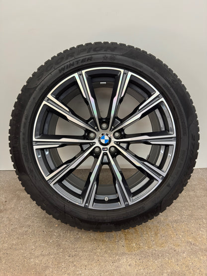 WIE NEU DOT24 Original BMW X5 G05 X6 G06 Sty. M 740M 20 Zoll Winterräder Winterreifen Felgen 8071996 Alufelgen 275/45 R20 110V M+S Sytling M Sport SUV RSC RFT Winterradsatz MwSt. ausweisbar