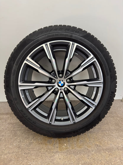 WIE NEU DOT24 Original BMW X5 G05 X6 G06 Sty. M 740M 20 Zoll Winterräder Winterreifen Felgen 8071996 Alufelgen 275/45 R20 110V M+S Sytling M Sport SUV RSC RFT Winterradsatz MwSt. ausweisbar