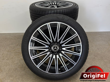 WIE NEU DOT24 Original Mercedes GLA H 247 GLB X 247 AMG 20 Zoll Sommerräder Sommerreifen Felgen A2474015200 Alufelgen 235/45 R20 94W MO 8x20 ET48 SUV 4MATIC Schwarz Glanzgedreht Sommerradsatz