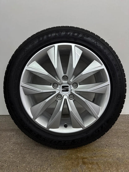 WIE NEU DOT24 Original Seat Ateca 5FP KH7 17 Zoll Winterräder Winterreifen Felgen 575601025M Alufelgen 215/55 R17 98V XL M+S Silber 7x17 ET45 5x112 Winterradsatz MwSt.