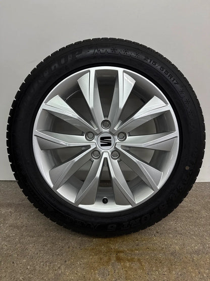 WIE NEU DOT24 Original Seat Ateca 5FP KH7 17 Zoll Winterräder Winterreifen Felgen 575601025M Alufelgen 215/55 R17 98V XL M+S Silber 7x17 ET45 5x112 Winterradsatz MwSt.