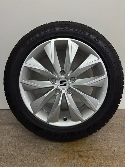 WIE NEU DOT24 Original Seat Ateca 5FP KH7 17 Zoll Winterräder Winterreifen Felgen 575601025M Alufelgen 215/55 R17 98V XL M+S Silber 7x17 ET45 5x112 Winterradsatz MwSt.