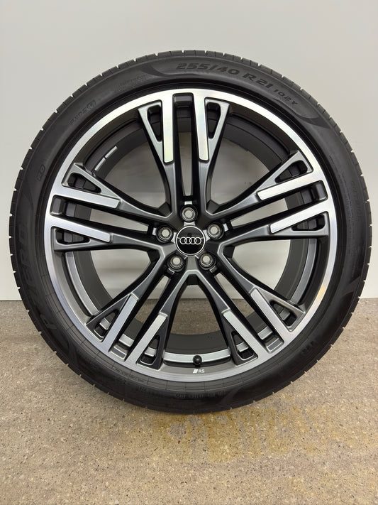 WIE NEU DOT25 Original Audi Q5 SQ5 FY GU 21 Zoll Sommerräder Sommerreifen Felgen 8MA601025M Alufelgen Sportback S-Line 255/40 R21 102Y 8,5x21 ET34 5x112 5 Doppelspeichen Y RS Sport Sommerradsatz