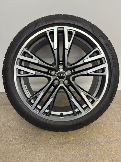 WIE NEU DOT25 Original Audi Q5 SQ5 FY GU 21 Zoll Sommerräder Sommerreifen Felgen 8MA601025M Alufelgen Sportback S-Line 255/40 R21 102Y 8,5x21 ET34 5x112 5 Doppelspeichen Y RS Sport Sommerradsatz