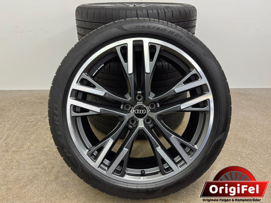 WIE NEU DOT25 Original Audi Q5 SQ5 FY GU 21 Zoll Sommerräder Sommerreifen Felgen 8MA601025M Alufelgen Sportback S-Line 255/40 R21 102Y 8,5x21 ET34 5x112 5 Doppelspeichen Y RS Sport Sommerradsatz