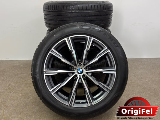 WIE NEU DOT25 Original BMW X5 G05 X6 G06 M 740M 20 Zoll Sommerräder Sommerreifen Felgen 8071996 8071997 275/45 R20 110Y 305/40 R20 112Y Pirelli P Zero * M Sport Line RFT Sommmeradsatz SUV