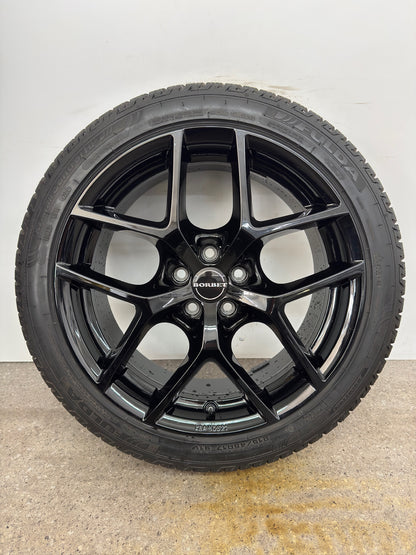 WIE NEU DOT25 VW Polo VI 6 2G AW Audi A1 GB Sportback 17 Zoll Winterräder Winterreifen Felgen Alufelgen Schwarz 215/45 R17 91V M+S KBA 50521 5x100 7,5x17 ET47 Winterradsatz