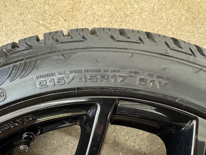 WIE NEU DOT25 VW Polo VI 6 2G AW Audi A1 GB Sportback 17 Zoll Winterräder Winterreifen Felgen Alufelgen Schwarz 215/45 R17 91V M+S KBA 50521 5x100 7,5x17 ET47 Winterradsatz