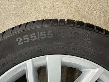 WIE NEU DOT4024 Original VW Touareg III 3 Osorno 19 Zoll Winterräder Winterreifen Felgen 760601025E Alufelgen CR Silber R-Line RDKS 255/55 R19 111H 8x19 ET28 SUV Winterradsatz MwSt. ausweisbar
