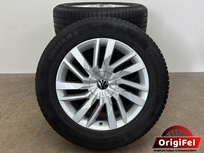 WIE NEU DOT4024 Original VW Touareg III 3 Osorno 19 Zoll Winterräder Winterreifen Felgen 760601025E Alufelgen CR Silber R-Line RDKS 255/55 R19 111H 8x19 ET28 SUV Winterradsatz MwSt. ausweisbar