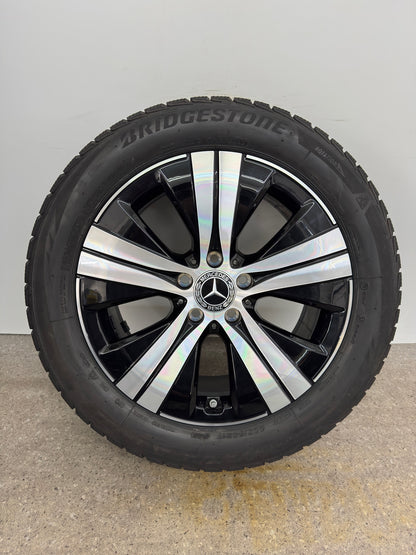WIE NEU Original Mercedes C-Klasse W 206 17 Zoll Winterräder Winterreifen Felgen A2064017100 Alufelgen 225/50 R17 7x17 ET44,5 5x112 S 206 Limousine T-Modell 4MATIC Schwarz Silber Winterradsatz M+S