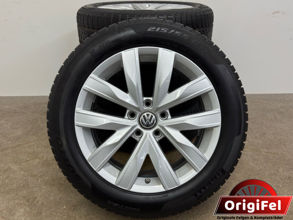 WIE NEU RDKS Original VW Arteon 3H Shooting Brake Marstrand 17 Zoll Winterräder Winterreifen Felgen 3G8601025 Alufelgen R-Line 7x17 ET38 5x112 215/55 R17 Silber Winterradsatz