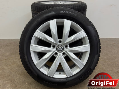 WIE NEU RDKS Original VW Arteon 3H Shooting Brake Marstrand 17 Zoll Winterräder Winterreifen Felgen 3G8601025 Alufelgen R-Line 7x17 ET38 5x112 215/55 R17 Silber Winterradsatz
