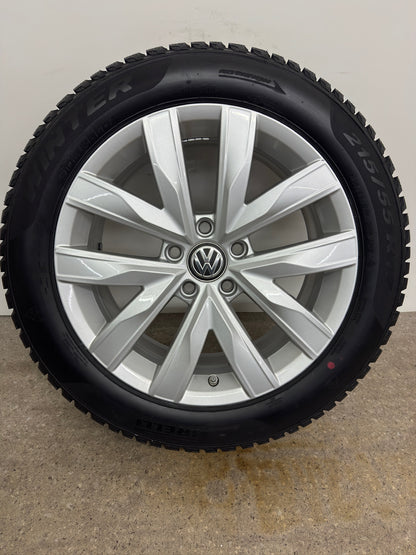 WIE NEU RDKS Original VW Arteon 3H Shooting Brake Marstrand 17 Zoll Winterräder Winterreifen Felgen 3G8601025 Alufelgen R-Line 7x17 ET38 5x112 215/55 R17 Silber Winterradsatz