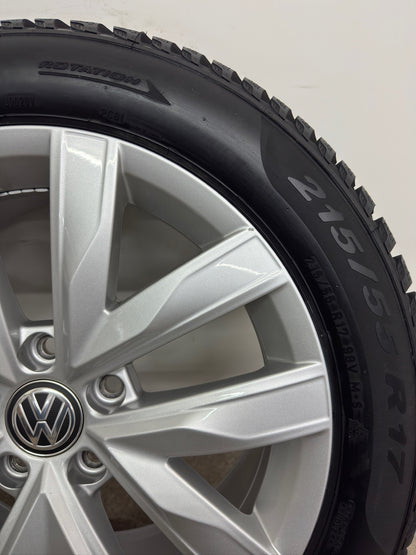 WIE NEU RDKS Original VW Arteon 3H Shooting Brake Marstrand 17 Zoll Winterräder Winterreifen Felgen 3G8601025 Alufelgen R-Line 7x17 ET38 5x112 215/55 R17 Silber Winterradsatz
