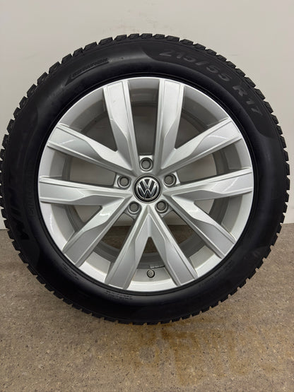 WIE NEU RDKS Original VW Arteon 3H Shooting Brake Marstrand 17 Zoll Winterräder Winterreifen Felgen 3G8601025 Alufelgen R-Line 7x17 ET38 5x112 215/55 R17 Silber Winterradsatz